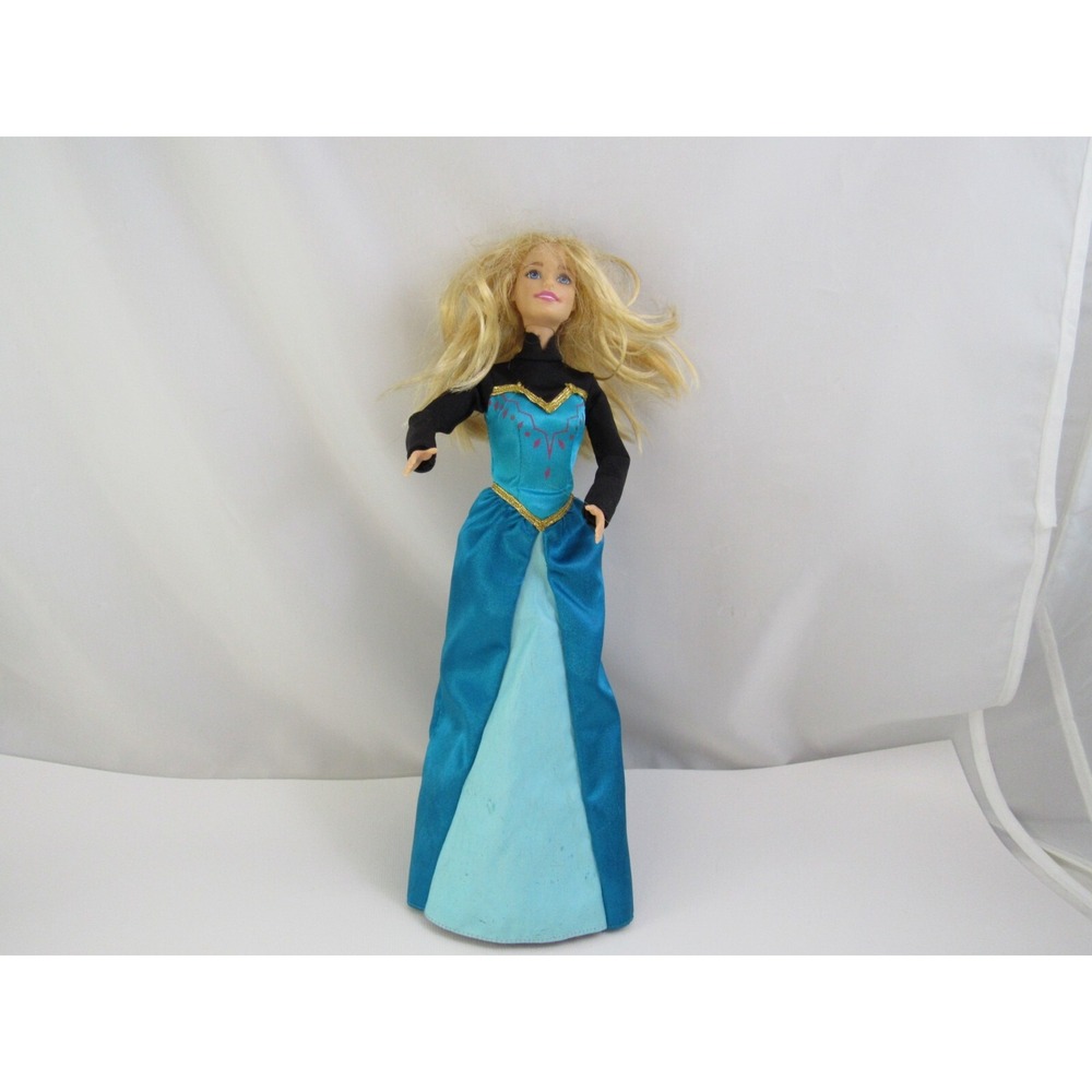 Disney Princess Elsa Coronation Doll Mattel 1999 Blue Dress Blonde Hair Frozen